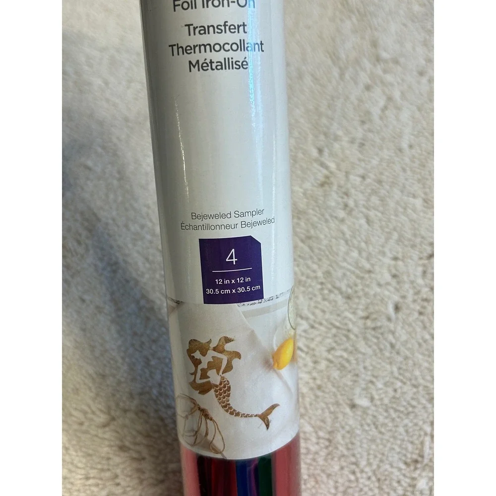 Cricut Foil Iron-On Bejeweled Sampler StrongBond 12x12 4 Sheets 2008429‎